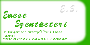 emese szentpeteri business card